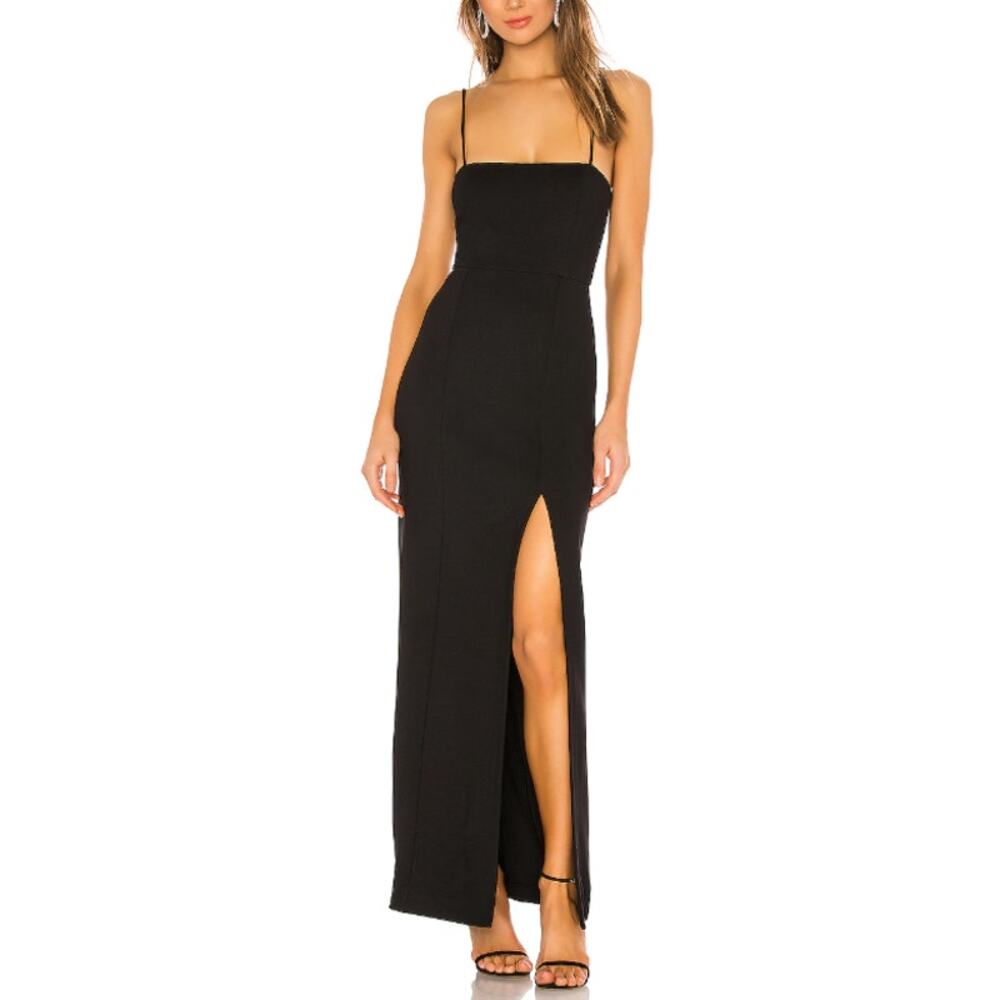 Nbd 'Eileen' Black Ponte Sleeveless Gown Size XS